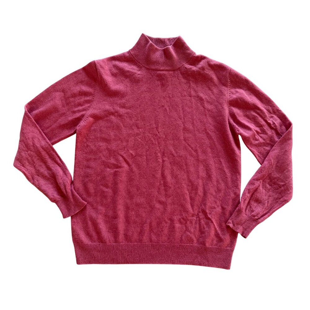 SUTTON STUDIO Womens 100% Cashmere Red Mock Turtleneck Sweater Size M
